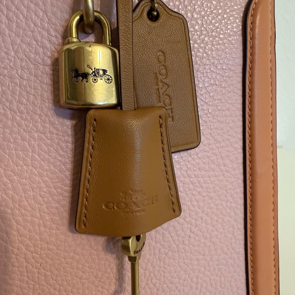 Coach Pink and Brown Leather Satchel - Picture 7 of 16